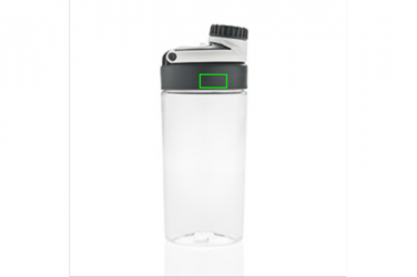 Logo trade promotional items image of: Leakproof bottle with wireless earbuds, white