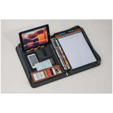 Logo trade promotional products picture of: DIN A4 conference folder with ring binder, brown