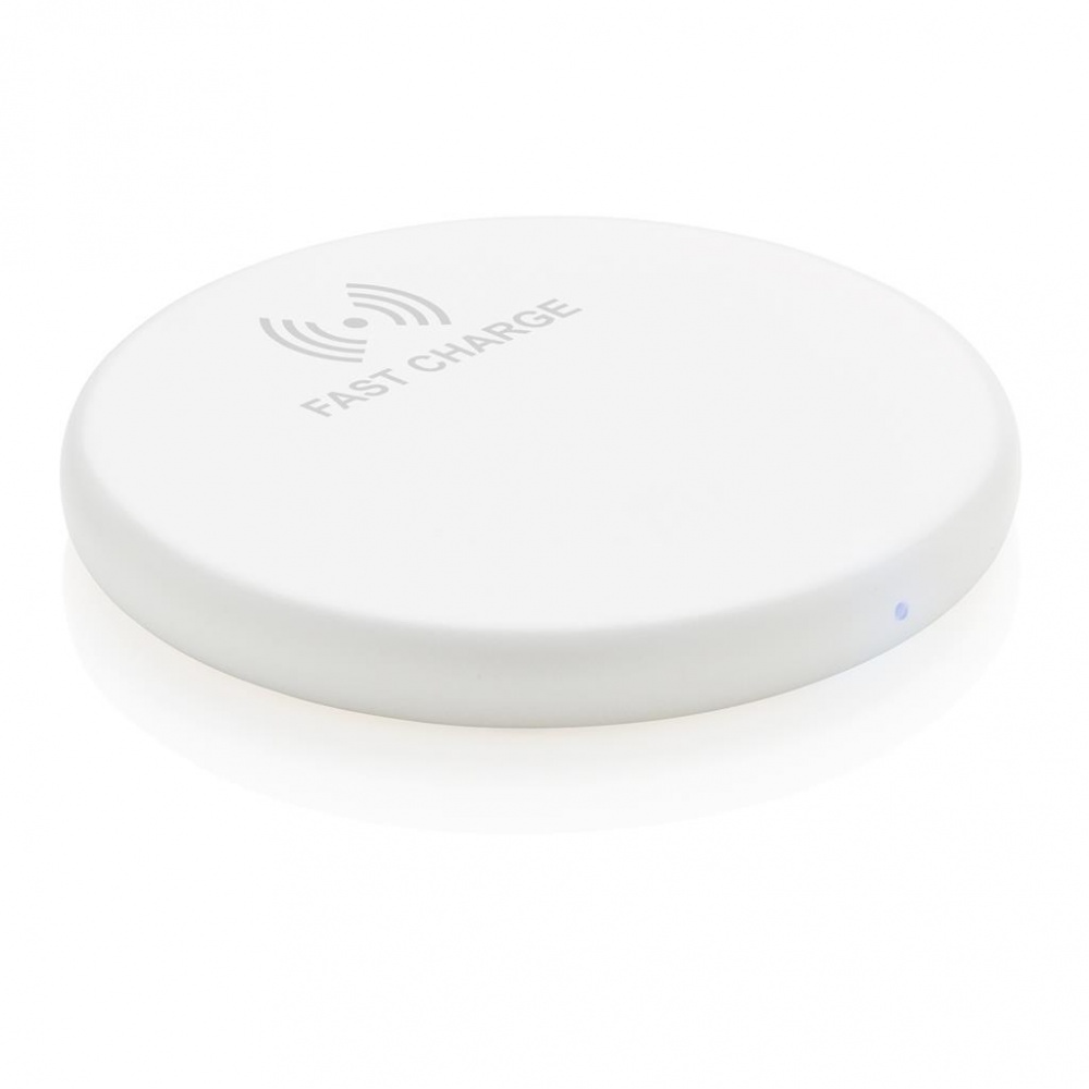 Logo trade corporate gifts picture of: Wireless 10W fast charging pad, white