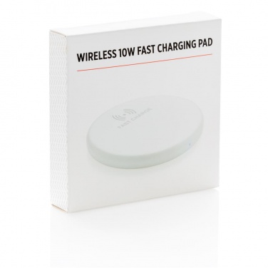 Logo trade promotional giveaway photo of: Wireless 10W fast charging pad, white