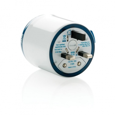 Logo trade promotional items picture of: Travel Blue world travel adapter, white