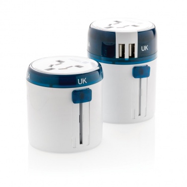 Logo trade promotional giveaway photo of: Travel Blue world travel adapter, white