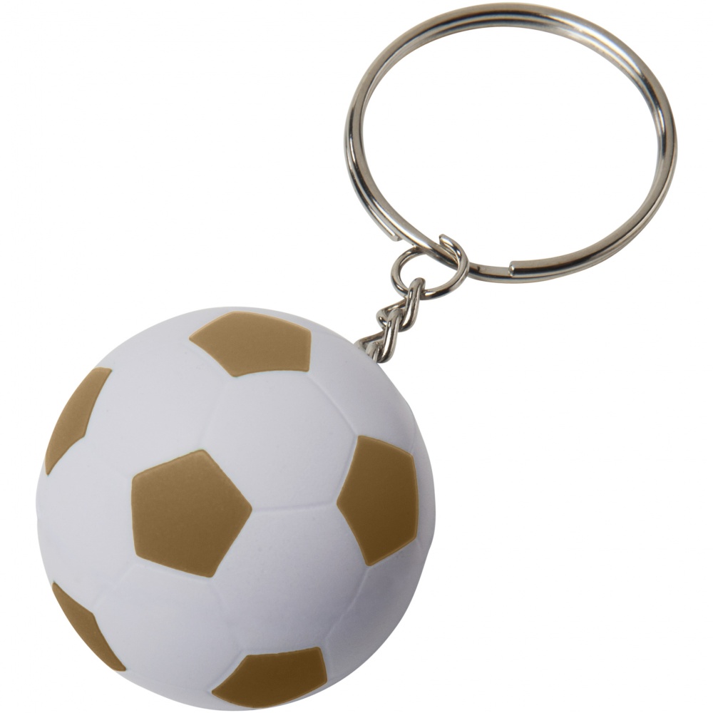 Logo trade advertising products image of: Striker football key chain, yellow