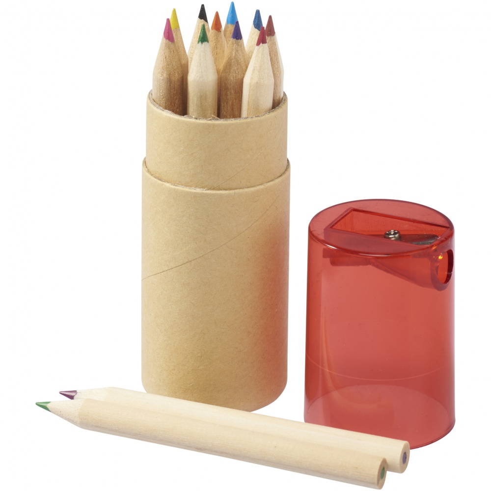 Logotrade promotional item image of: Pencil set, 12-piece, red