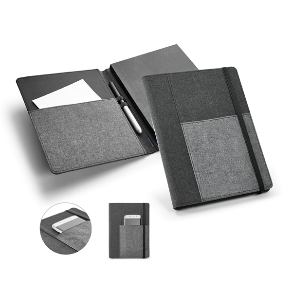 Logotrade promotional product image of: PESSOA Folder with notepad, Grey