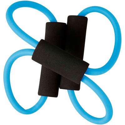 Logo trade promotional giveaways image of: Elastic fitness training strap, Blue