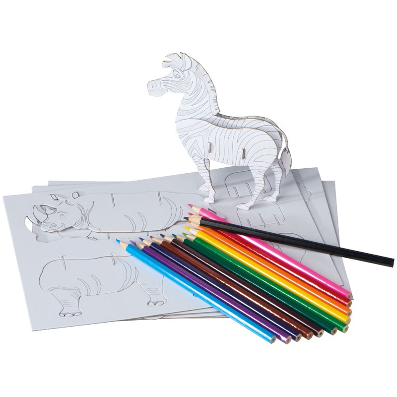 Logo trade promotional item photo of: 3d puzzle for coloring addison, Multi color