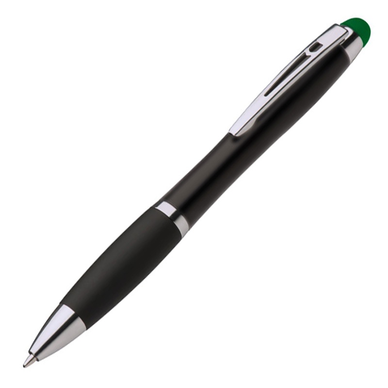 Logo trade promotional giveaways picture of: Light up touch pen for engraving LA NUCIA, Green