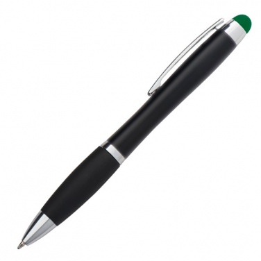 Logo trade promotional merchandise image of: Light up touch pen for engraving LA NUCIA, Green