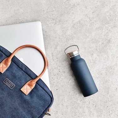 Logo trade corporate gifts image of: Miles insulated bottle, navy