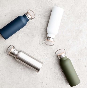 Logo trade promotional items image of: Miles insulated bottle, silver