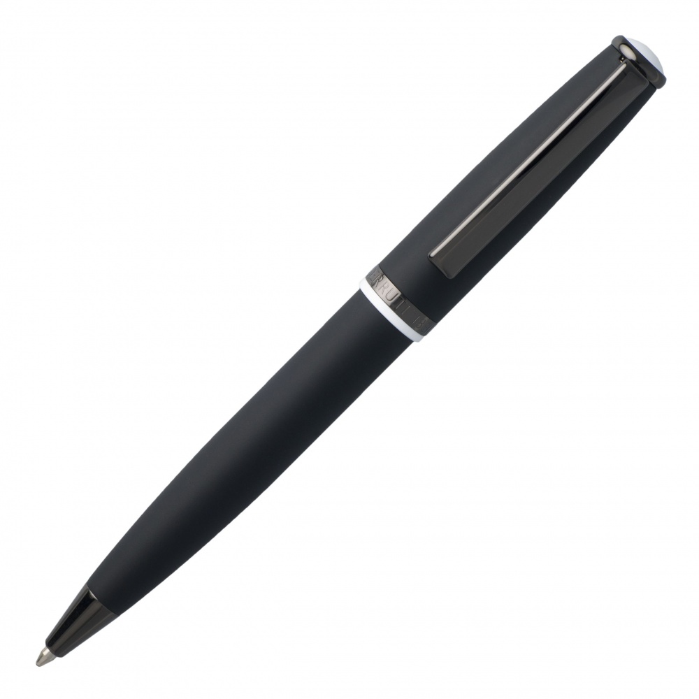 Logo trade promotional products image of: Ball pen Spring Black, Black/White