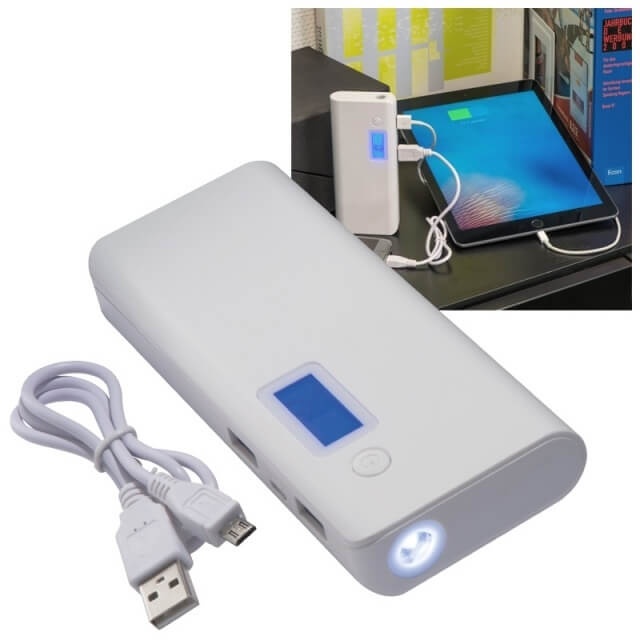 Logo trade promotional giveaways picture of: Power bank 10000mAh STAFFORD  color white