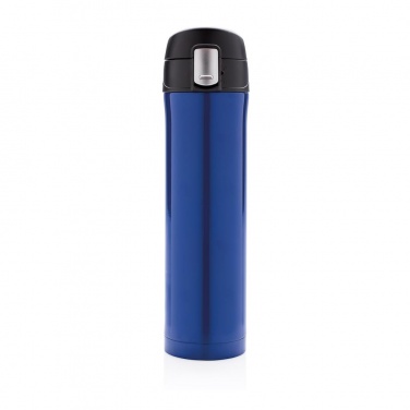 Logo trade promotional giveaways image of: Easy lock vacuum flask, blue
