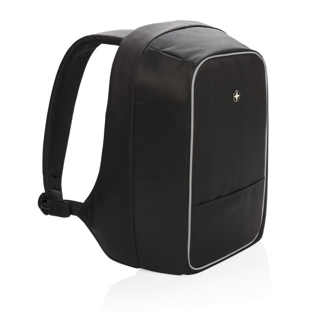 Logotrade promotional products photo of: Swiss Peak anti-theft 15” laptop backpack, Black