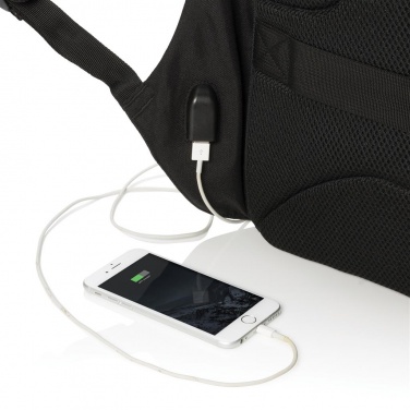 Logotrade corporate gift image of: Swiss Peak anti-theft 15” laptop backpack, Black