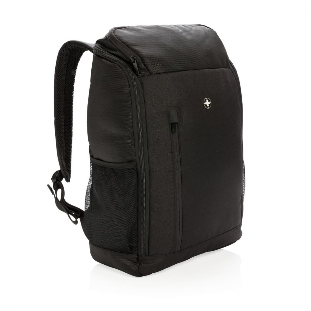 Logo trade promotional giveaways picture of: Swiss Peak RFID easy access 15" laptop backpack, Black
