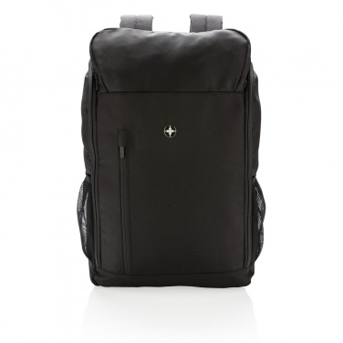 Logotrade promotional item picture of: Swiss Peak RFID easy access 15" laptop backpack, Black