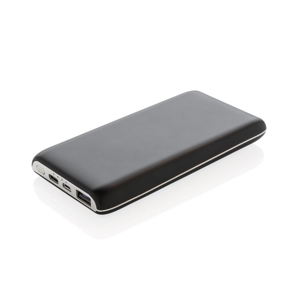 Logo trade promotional products picture of: 8.000 mAh light up wireless powerbank, black
