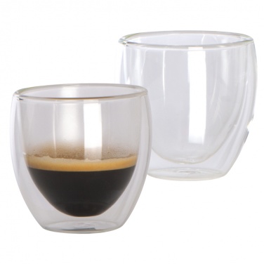 Logo trade promotional item photo of: Set of 2 double-walled espresso cups, transparent