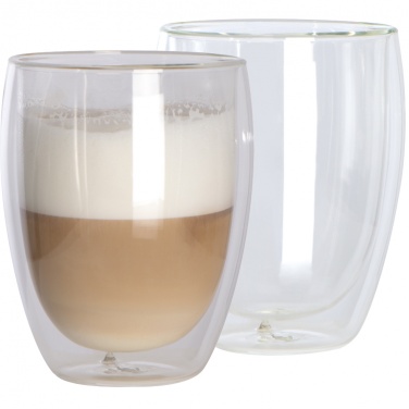 Logotrade promotional merchandise image of: Set of 2 double-walled cappuccino cups, transparent