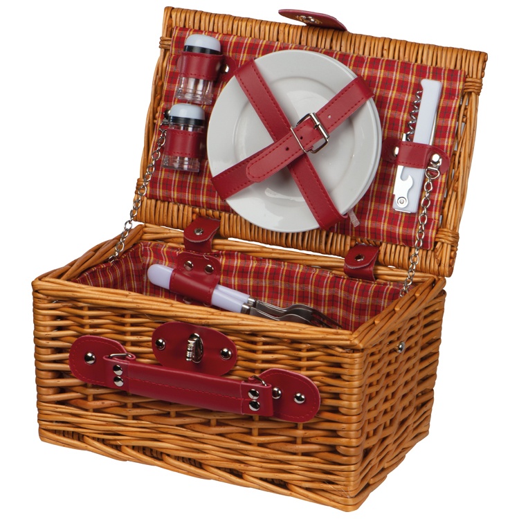 Logo trade business gift photo of: Picnic basket with cutlery, brown