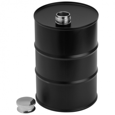 Logo trade advertising products picture of: Hip flask barrel, black