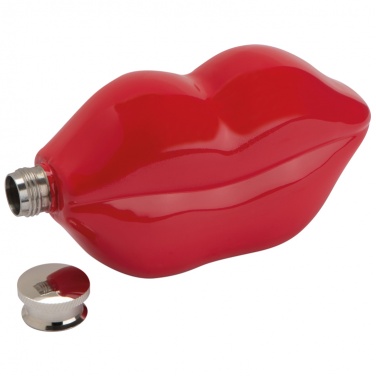Logotrade promotional giveaway picture of: Lip shaped hip flask, deep red