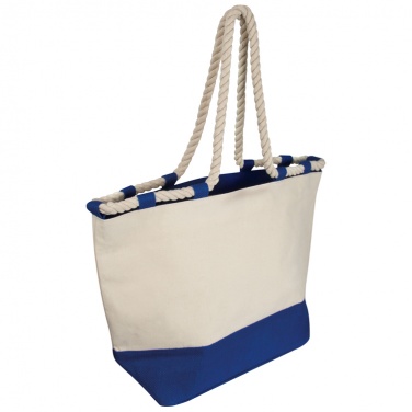 Logo trade promotional product photo of: Beach bag with drawstring, blue/natural white