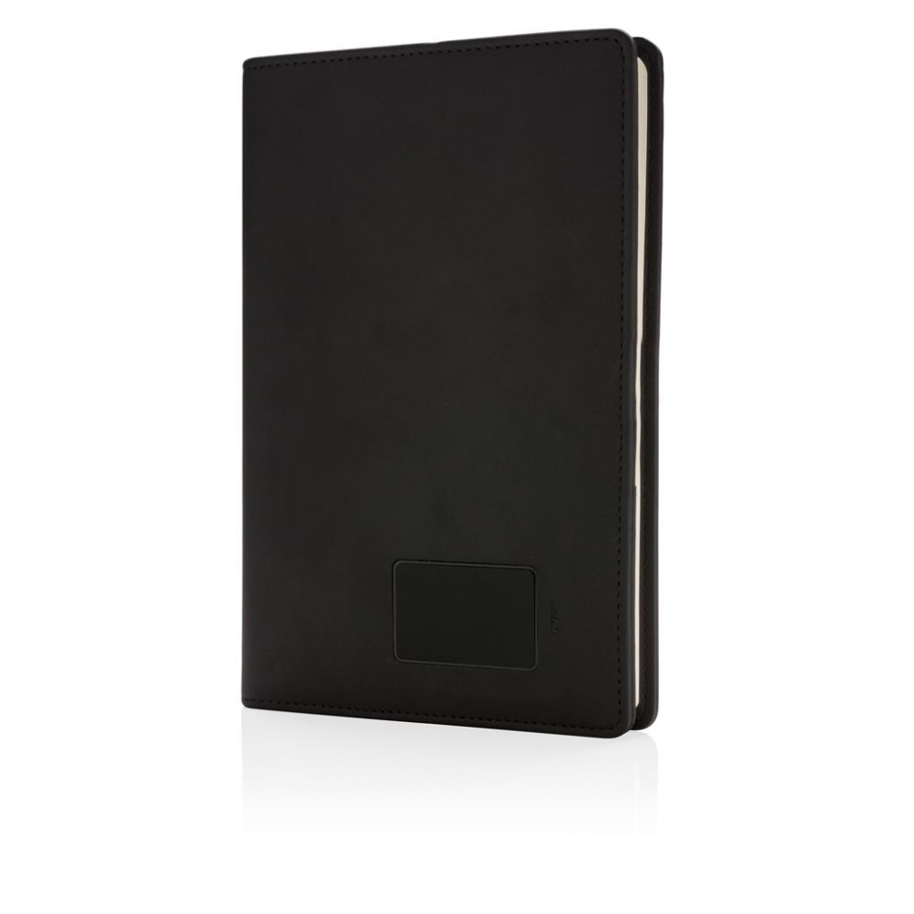 Logotrade promotional gift image of: Light up logo notebook A5, Black