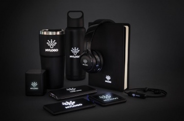 Logo trade promotional giveaways picture of: Wireless light up logo headphone, black