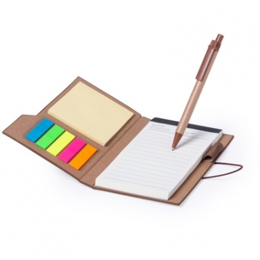 Logotrade promotional giveaways photo of: Memo holder, notebook A5, sticky notes, ball pen, brown