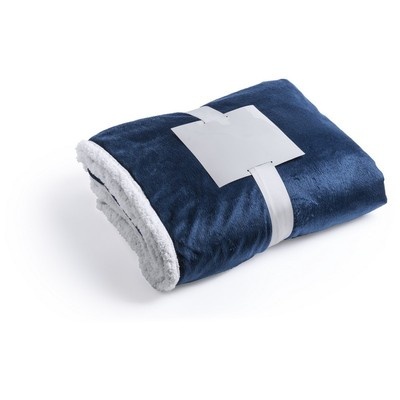 Logotrade business gift image of: Blanket fleece, navy/white