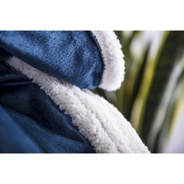 Logo trade promotional products picture of: Blanket fleece, navy/white
