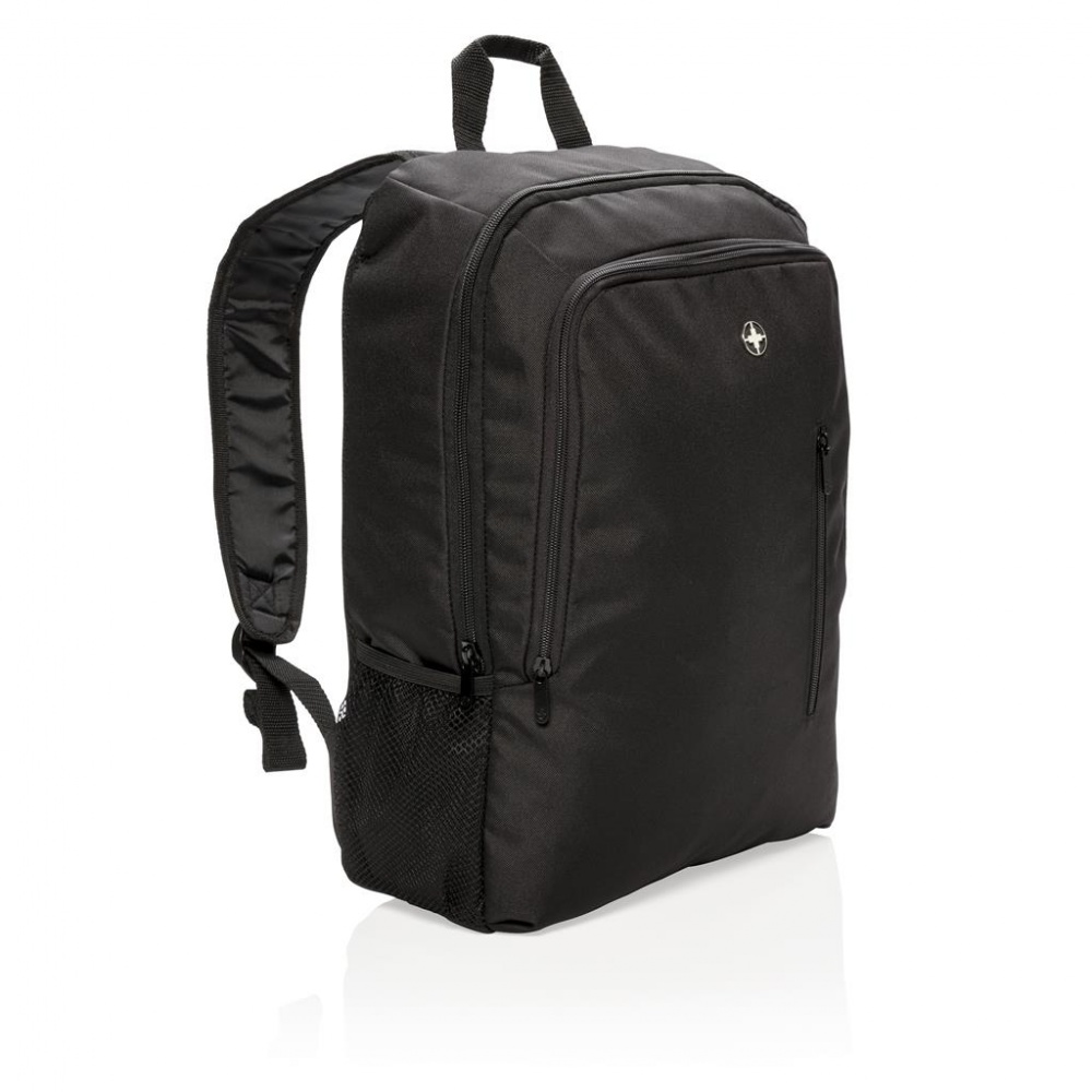 Logo trade business gifts image of: Swiss Peak 17" business laptop backpack, black