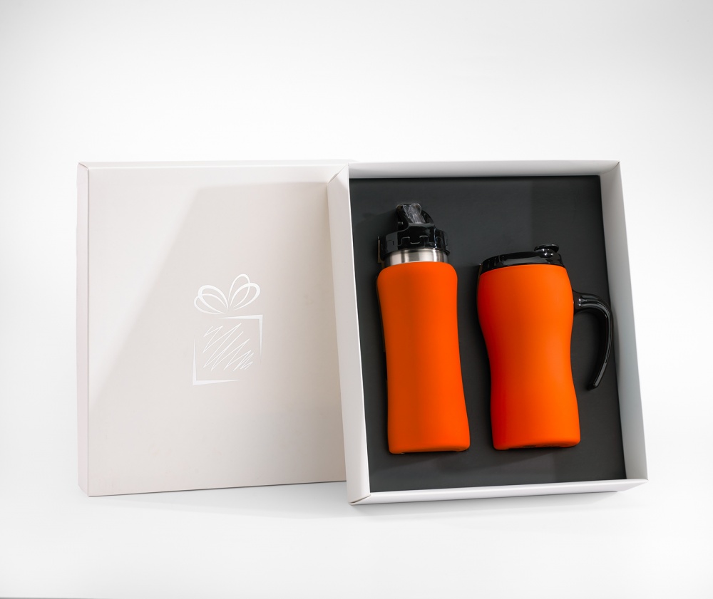 Logo trade promotional product photo of: THERMAL MUG & WATER BOTTLE SET, orange