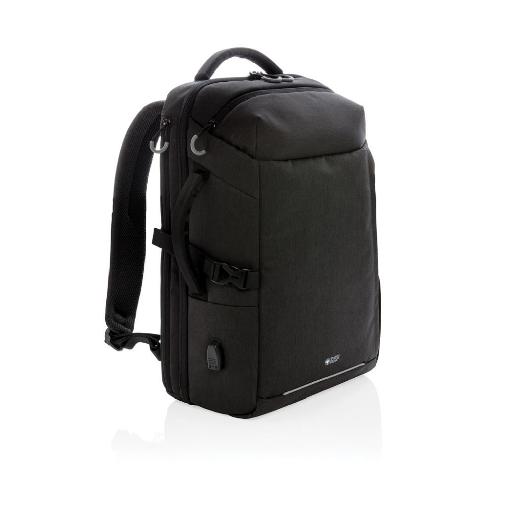 Logotrade corporate gift picture of: Swiss Peak XXL weekend travel backpack with RFID and USB, black