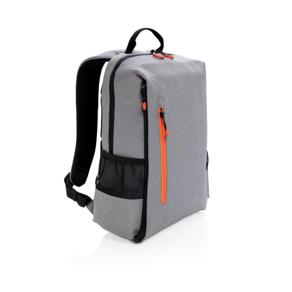 Logotrade promotional product picture of: Lima 15" RFID & USB laptop backpack, grey