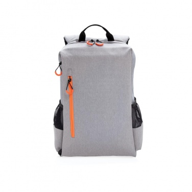 Logo trade promotional giveaway photo of: Lima 15" RFID & USB laptop backpack, grey