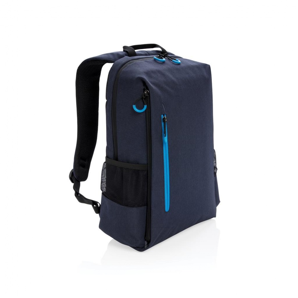 Logotrade promotional item image of: Lima 15" RFID & USB laptop backpack, navy