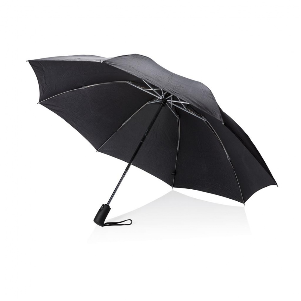 Logo trade promotional gifts picture of: Swiss Peak 23" foldable reversible umbrella, black