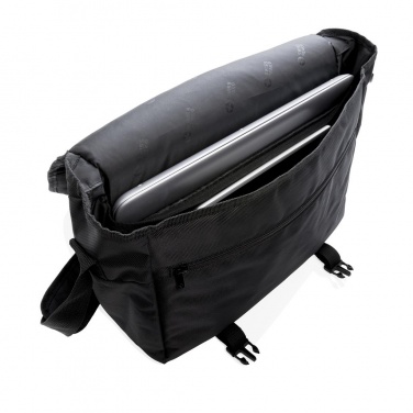 Logo trade corporate gifts picture of: Swiss Peak RFID 15" laptop messenger bag PVC free, black