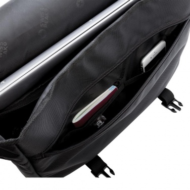 Logotrade advertising product picture of: Swiss Peak RFID 15" laptop messenger bag PVC free, black