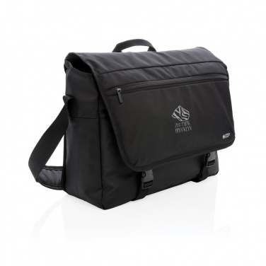 Logotrade promotional product image of: Swiss Peak RFID 15" laptop messenger bag PVC free, black