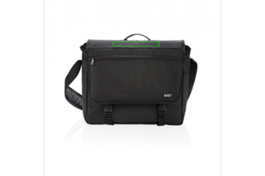 Logo trade promotional items image of: Swiss Peak RFID 15" laptop messenger bag PVC free, black