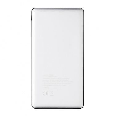 Logo trade corporate gifts image of: 10.000 mAh Powerbank with PD and Wireless charger, silver