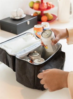 Logo trade promotional item photo of: Cooler bag with 2 insulated compartments, anthracite