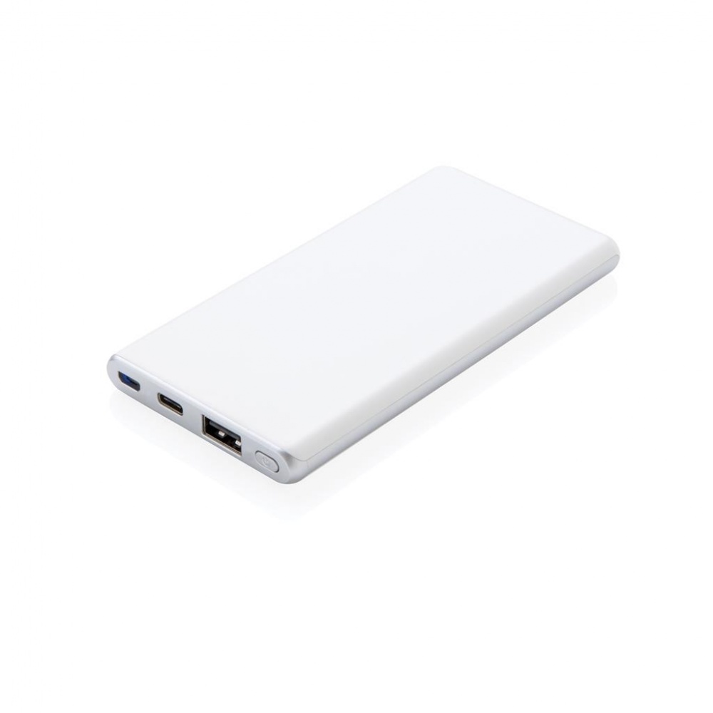 Logotrade promotional product picture of: Ultra fast 5.000 mAh powerbank, white