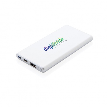 Logotrade promotional giveaway picture of: Ultra fast 5.000 mAh powerbank, white