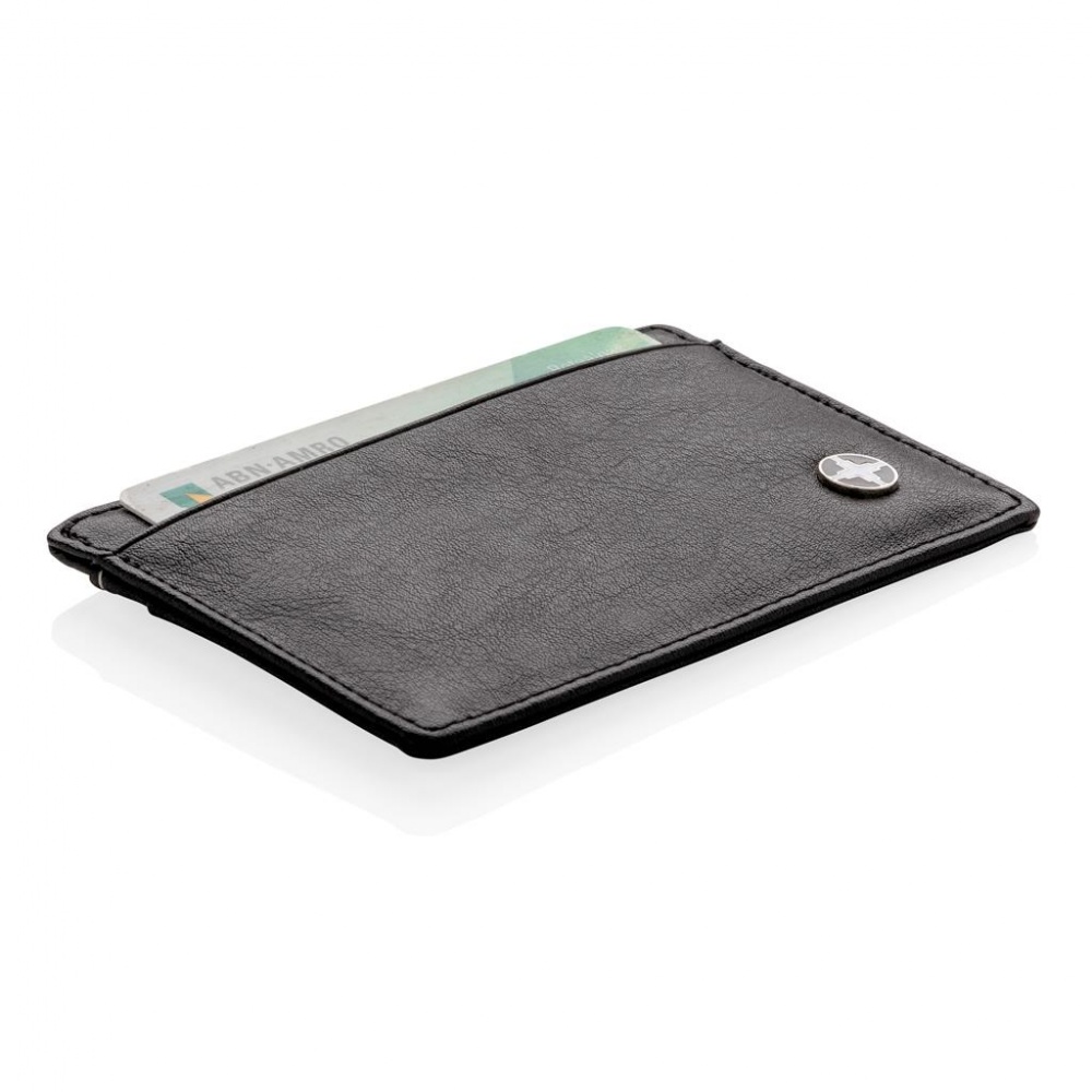 Logotrade promotional gift picture of: Swiss Peak RFID anti-skimming card holder, black